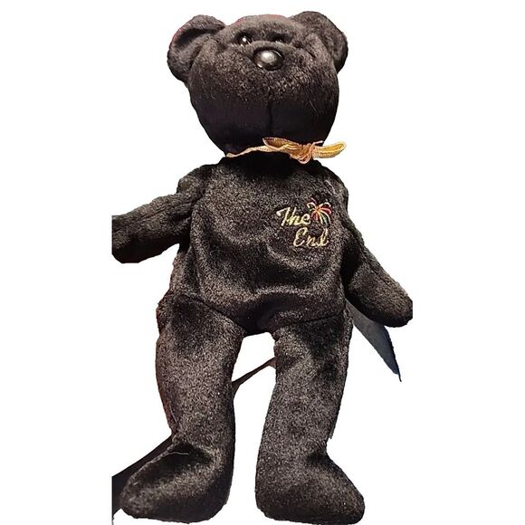 Black Beanie Bear TY Beanie Baby "The End" Bear 1999 retired - Picture 2 of 13